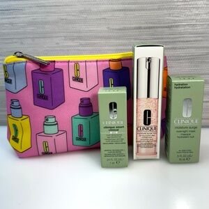 Clinique bag and skincare